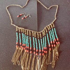 Necklace and earrings